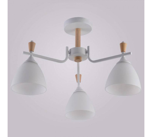 Люстра на штанге Reluce 01622 3 лампы 01622-0.3-03 WH+WOOD
