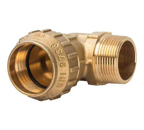 Угольник Tiemme 40x1 1/4 НР для труб ПНД обжимной 3400044