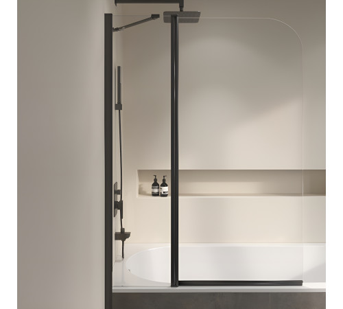 Шторка на ванну RGW SC-011B 900х1500 мм прозрачное стекло профиль черный 351101109-14