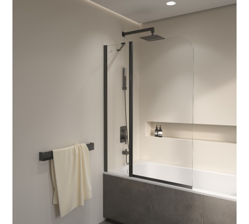 Шторка на ванну RGW SC-011B 900х1500 мм прозрачное стекло профиль черный 351101109-14