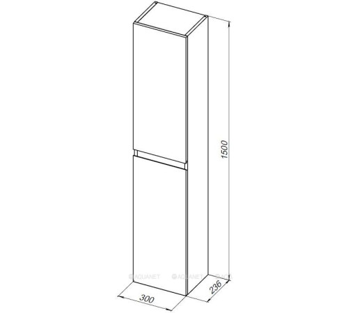 Шкаф-пенал Aquanet Нота new 30 дуб светлый 00334201