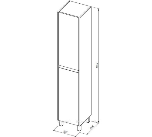 Шкаф-пенал Aquanet Nova Lite 2.0 35 белый глянец 00346350