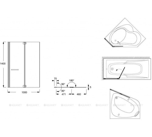 Шторка на борт ванны Jacob Delafon Adequation 100x140 см хром E4931-GA
