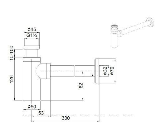 Сифон для раковины Allen Brau Priority Round 1 1/4 брашированное золото 5.31025-GB