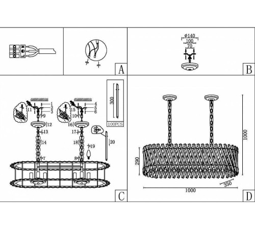 Подвесной светильник ST-Luce Fabio 12 ламп SL1170.303.12