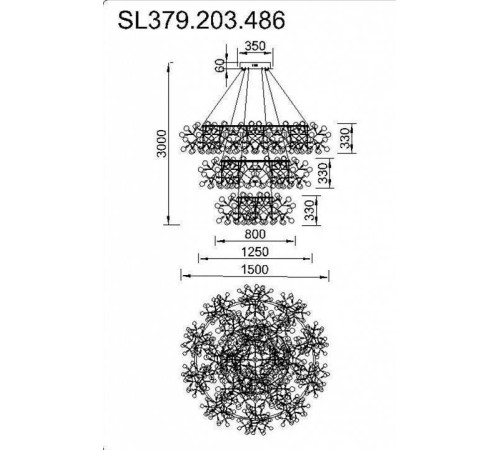 Подвесная люстра ST-Luce Rafina SL379.203.486