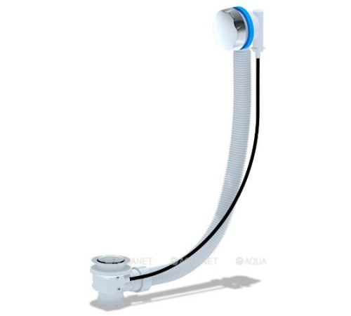 Сифон для ванны полуавтоматический АНИ пласт 580 мм металлическая ручка EM301