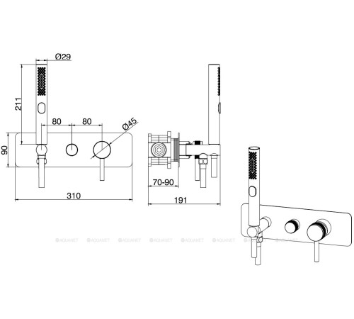 Смеситель встраиваемый Allen Brau Priority Easy box брашированный никель 5.31009-BN