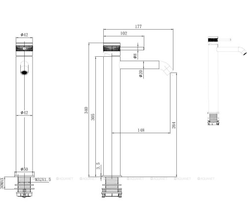 Смеситель для умывальника Allen Brau Priority 3.0 высокий никель 5.31A02-BN