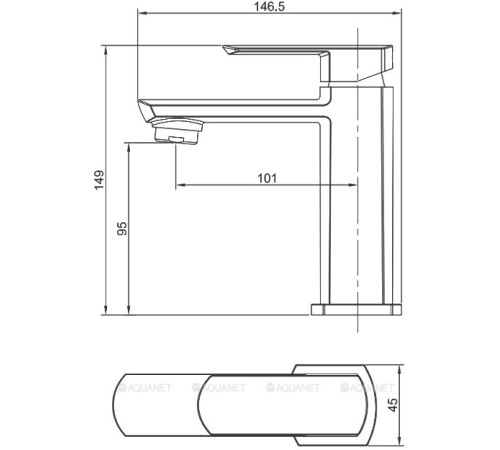 Смеситель для раковины (умывальника) Aquanet Cinetic хром AF120-10C