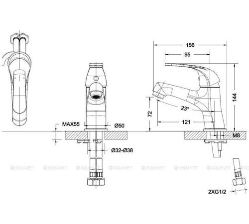 Смеситель для раковины Bravat Fit без донного клапана F1135188CP-RUS