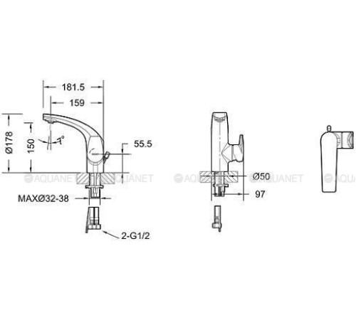 Смеситель для раковины Bravat Nizza с донным клапаном F1353387CP-RUS