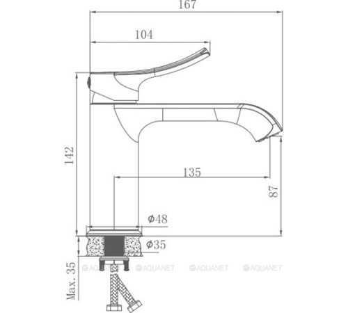 Смеситель для раковины Haiba HB10553-5 золотистый HB10553-5