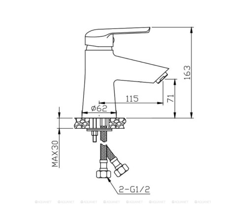 Смеситель для раковины Orange Tony серый M54-021gr