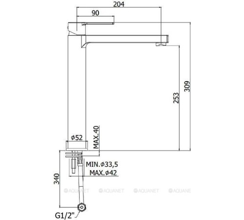 Смеситель для раковины Paffoni RINGO высокий без донного клапана белый матовый RIN081BO
