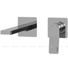 Смеситель для раковины встраиваемый Paffoni Tilt накладки 70x70 мм излив 200 мм steel looking TI105ST70