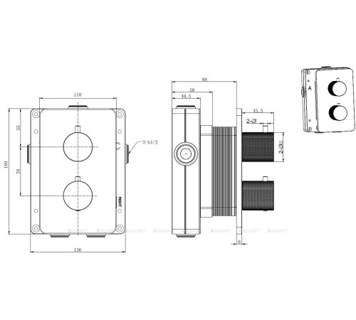 Термостат Allen Brau Priority 4.0 универсальный 1-3 хода черный матовый 5.3U123-31