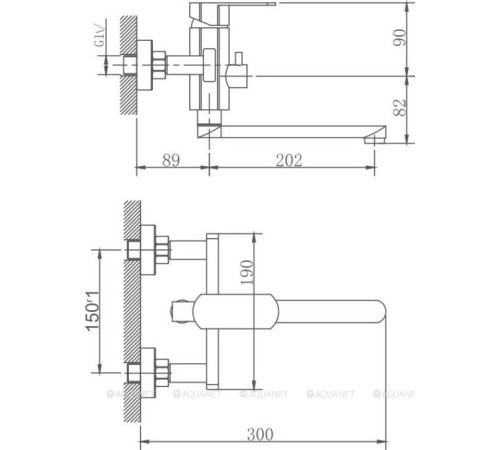 Смеситель для ванны Haiba сталь HB60806