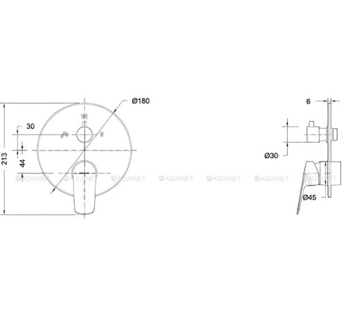 Смеситель встраиваемый Bravat Rhein 3-функциональный черный матовый PB8429564BW-3-ENG
