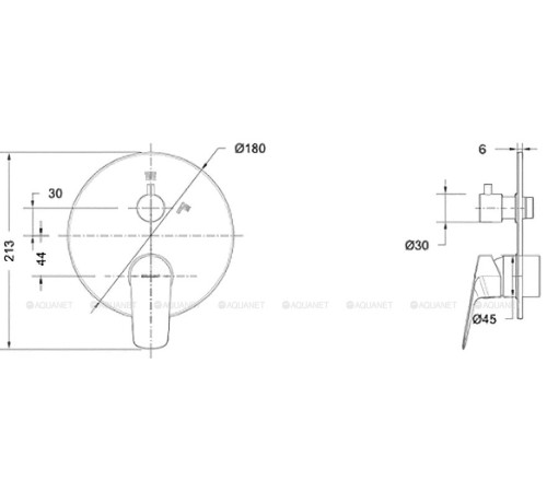 Смеситель встраиваемый Bravat Rhein 2-функциональный хром PB8429564CP-2-ENG