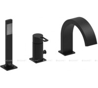 Смеситель на борт ванны Paffoni RINGO на 3 отверстия с дивертором и изливом черный матовый RIN040LNO