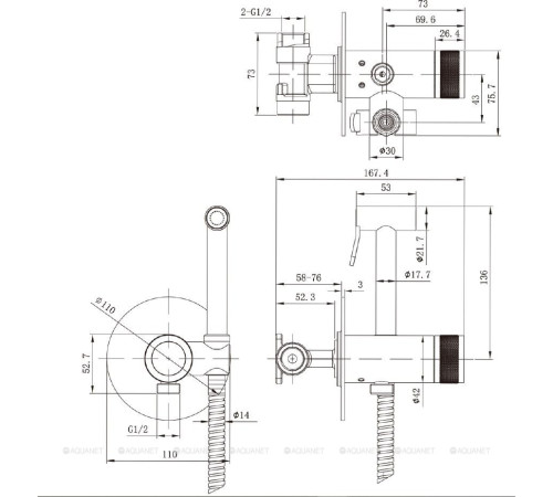 Смеситель с гигиеническим душем Allen Brau Liberty Push key черный матовый 5.33005-31