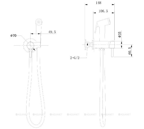 Смеситель с гигиеническим душем Bravat черный D9151BW-ENG