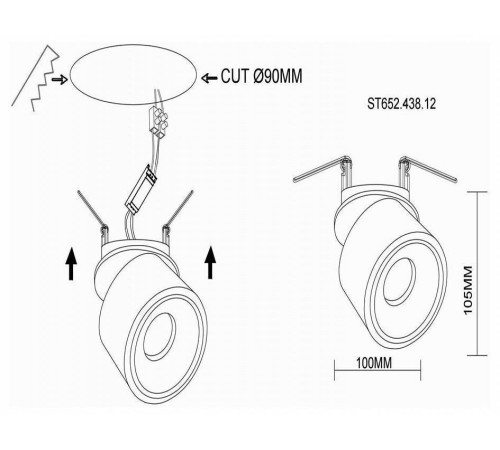 Встраиваемый светильник на штанге ST-Luce ST652 ST652.438.12