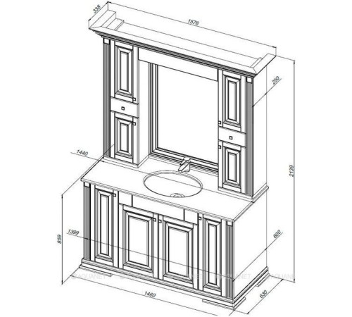 Столешница Aquanet Кастильо 140 Crema Nova 00182692