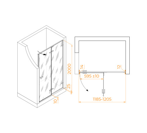 Душевая дверь RGW Stilvoll SV-004 120x200 см хром 353200412-11