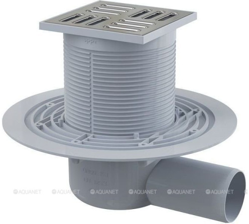 Трап сливной AlcaPlast 105x105/50 мм боковой выпуск решетка нерж. сталь APV1321