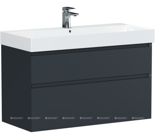 Тумба под раковину Allen Brau INFINITY 100 см 2 ящика антрацит матовый 1.210027.AM