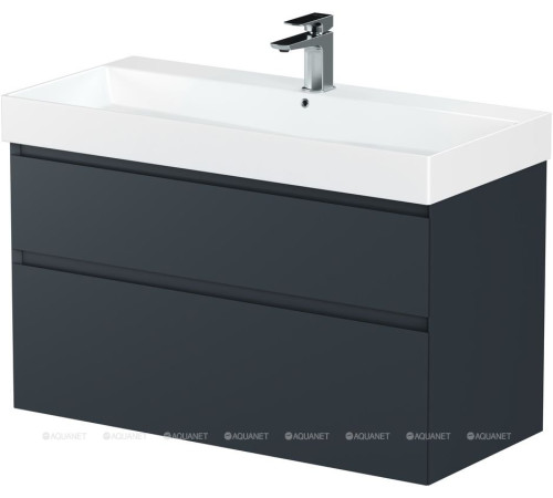 Тумба под раковину Allen Brau INFINITY 100 см 2 ящика антрацит матовый 1.210027.AM