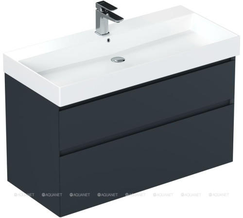 Тумба под раковину Allen Brau INFINITY 100 см 2 ящика антрацит матовый 1.210027.AM