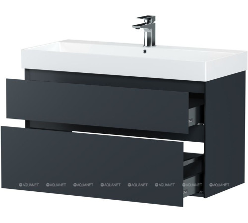 Тумба под раковину Allen Brau INFINITY 100 см 2 ящика антрацит матовый 1.210027.AM