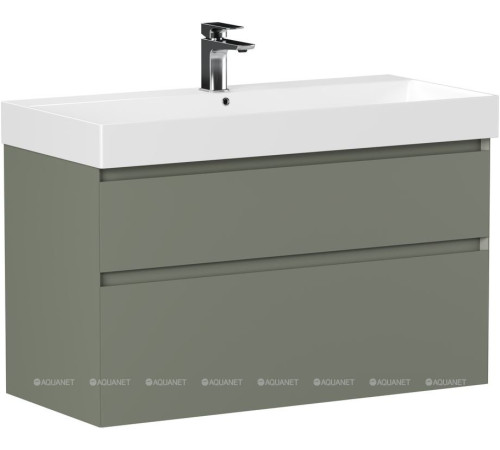 Тумба под раковину Allen Brau INFINITY 100 см 2 ящика олива матовый 1.210027.CGM