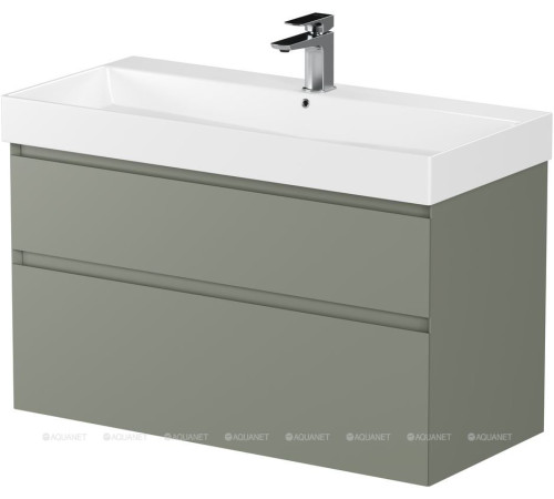 Тумба под раковину Allen Brau INFINITY 100 см 2 ящика олива матовый 1.210027.CGM