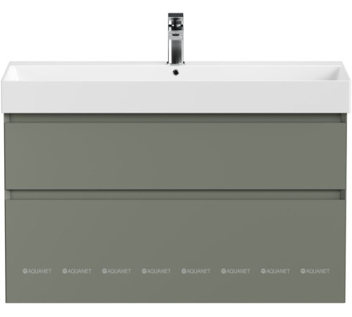 Тумба под раковину Allen Brau INFINITY 100 см 2 ящика олива матовый 1.210027.CGM