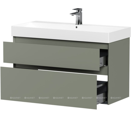 Тумба под раковину Allen Brau INFINITY 100 см 2 ящика олива матовый 1.210027.CGM