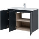 Тумба под раковину Aquanet Алвита New 100 подвесная 3 двери антрацит 00277531