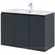 Тумба под раковину Aquanet Алвита New 100 подвесная 3 двери антрацит 00277531