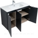 Тумба под раковину Aquanet Алвита New 100 подвесная 3 двери антрацит 00277531