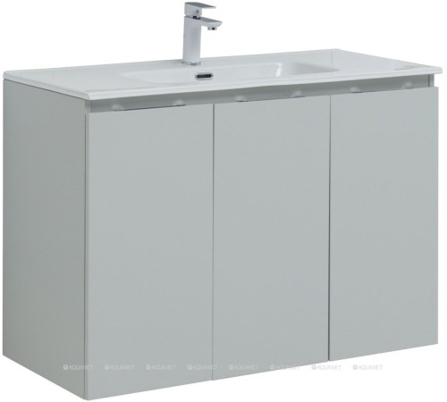 Тумба под раковину Aquanet Алвита New 100 подвесная 3 двери серый 00277532