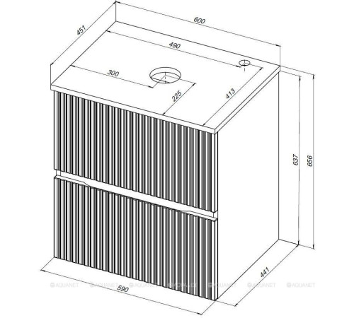 Тумба под раковину Aquanet Джейн 60 маренго 00313300