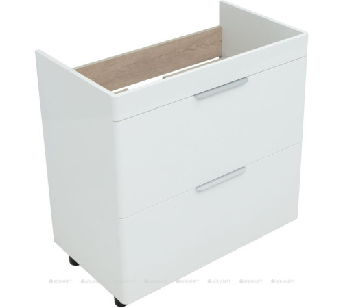 Тумба под раковину Aquanet Ирис new 80 напольная 2 ящика белый глянец 00310154