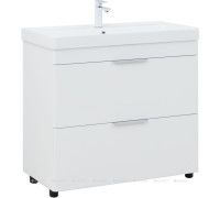 Тумба под раковину Aquanet Ирис new 90 напольная 2 ящика белый глянец 00336309