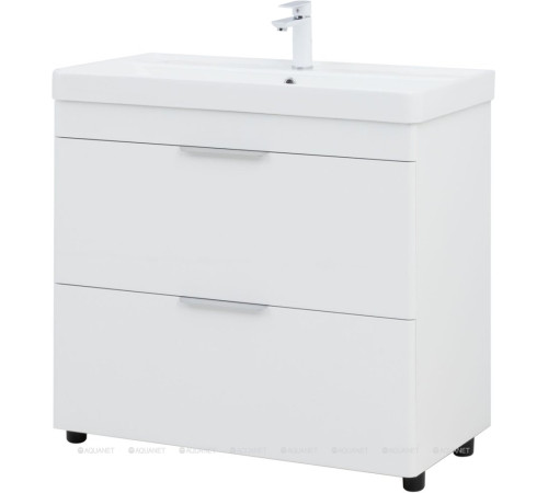 Тумба под раковину Aquanet Ирис new 90 напольная 2 ящика белый глянец 00336309