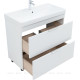 Тумба под раковину Aquanet Ирис new 90 напольная 2 ящика белый глянец 00336309