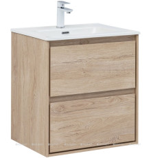 Тумба под раковину Aquanet Милан 60 см дуб светлый подвесная 00336382