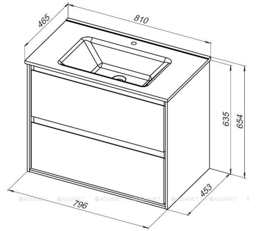 Тумба под раковину Aquanet Милан 80 см дуб рустикальный подвесная 00336379